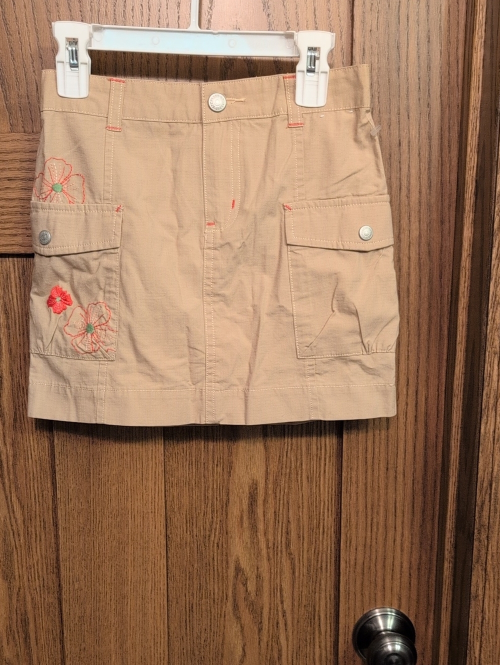 Gymboree Cargo Skirt with Embroidered Flowers